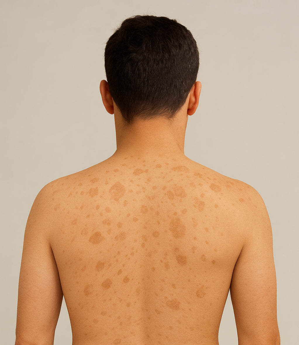 Pityriasis versicolor – en vanlig ytlig svampsinfektion i huden som ofta drabbar ryggen